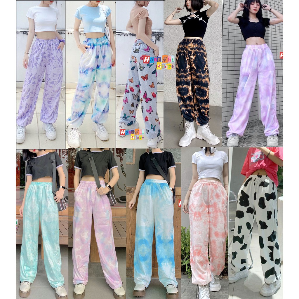 Quần Jogger 3D Ulzzang Unisex Jogger Loang Màu Dây Rút Lai Ống Rộng - MM