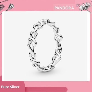 Pandora Nhẫn Pandora Mạ Bạc S925 Hình Trái Tim Xinh Xắn Cho Nữ