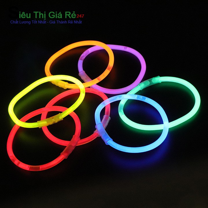 Hộp 100 que phát sáng lightstick - vòng tay dạ quang phát sáng