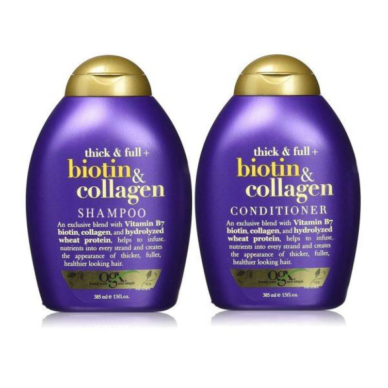 Cặp Dầu Gội Xả Biotin &amp; Collagen OGX Thick &amp; Full Nuôi Dưỡng và Kích Thích Mọc Tóc