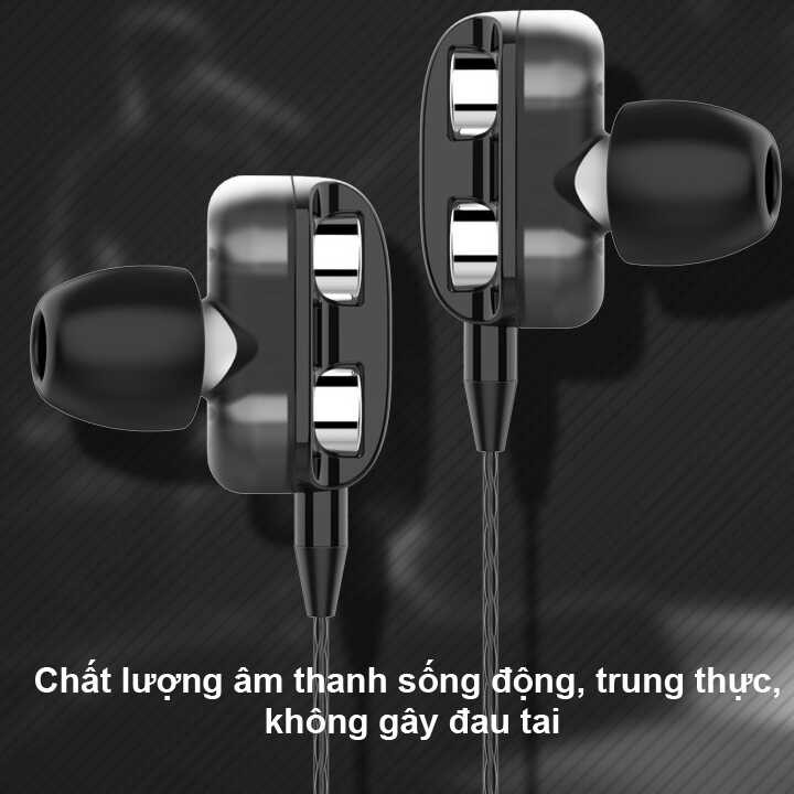 Tai nghe A4 HiFi 2 Loa lõi kép siêu bass MẪU MỚI 2020