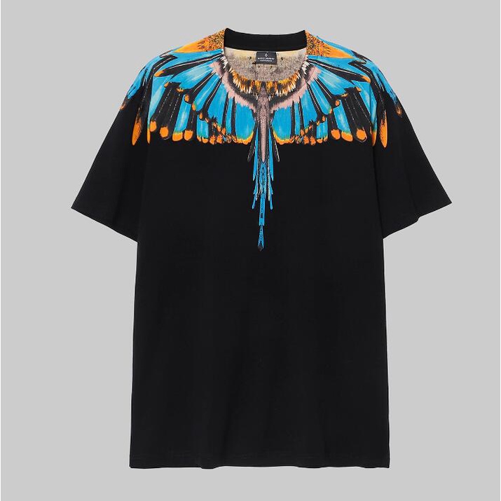 Áo Thun Đen Tay Ngắn In Hình Đôi Cánh Thời Trang Cho Nam