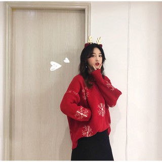 Áo len họa tiết Noel (bông tuyết/tuần lộc)