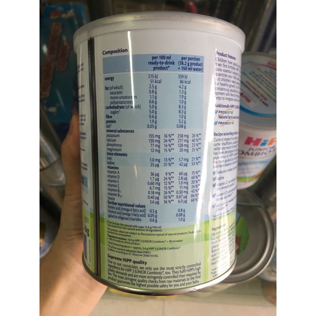 Sữa bột dinh dưỡng HiPP 3 Junior Combiotic Organic 350g Growing-up