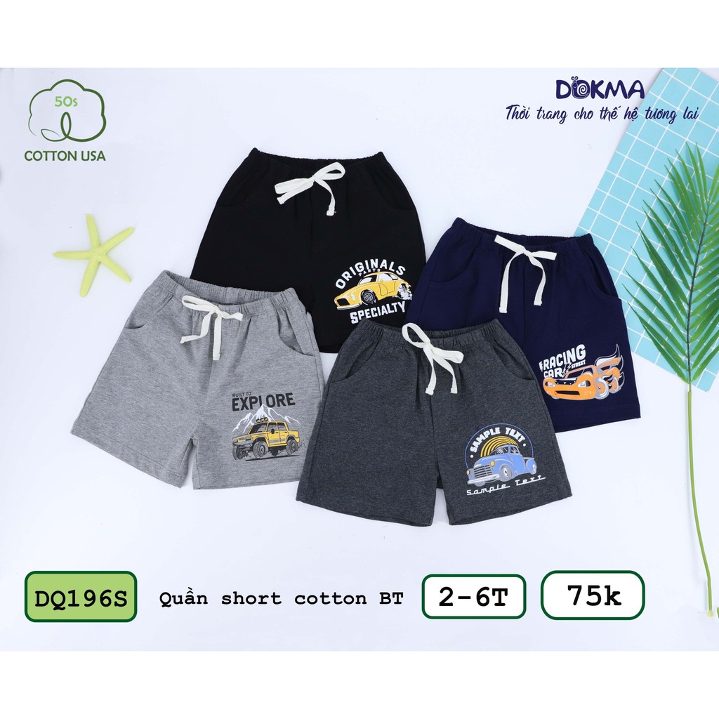 Quần đùi, quần short cotton bé trai Dokma