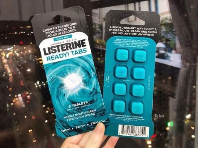 Viên ngậm thơm miệng Listerine Ready Tabs Clean Mint, vỉ 8 viên