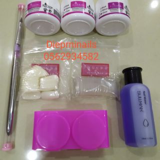 Combo set đắp móng bột dùng lưu huỳnh Combo đủ đồ học và đắp móng bột