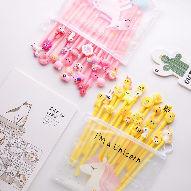 Set 20 bút gel kiểu đủ mẫuz kèm túi zip