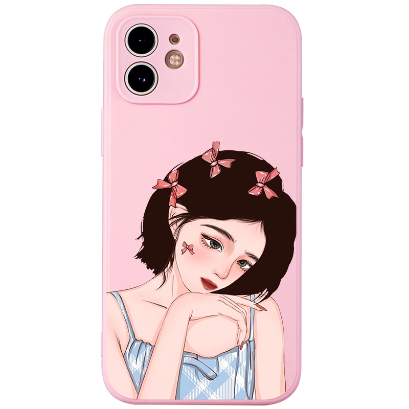 Ốp lưng JURSUE mềm hoạt hình dễ thương đẹp cho iPhone 13 12 11 Pro Max SE 2020 X XR XS 8 7 ip 6S 6 Plus Y2035