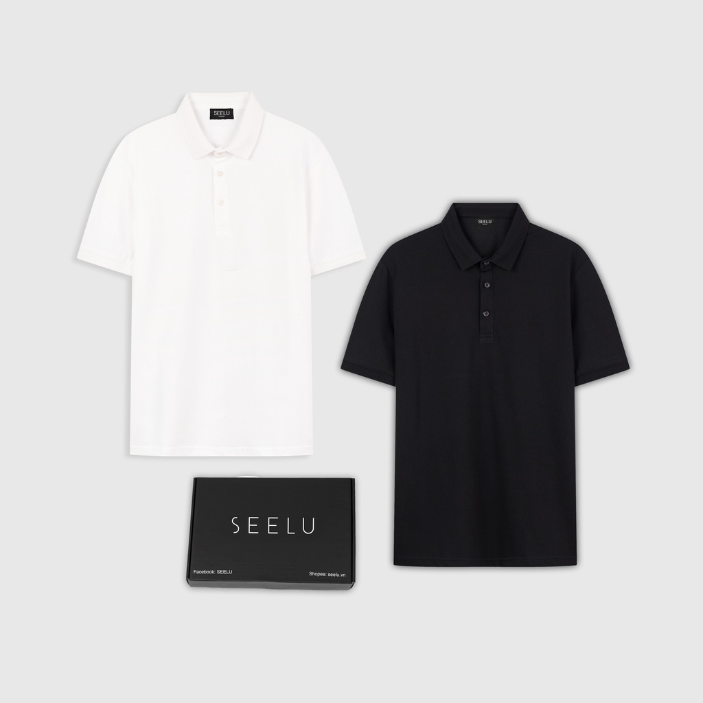Áo thun POLO nam SEELU vải cá sấu Cotton, chống nhăn, thoáng mát - trơn