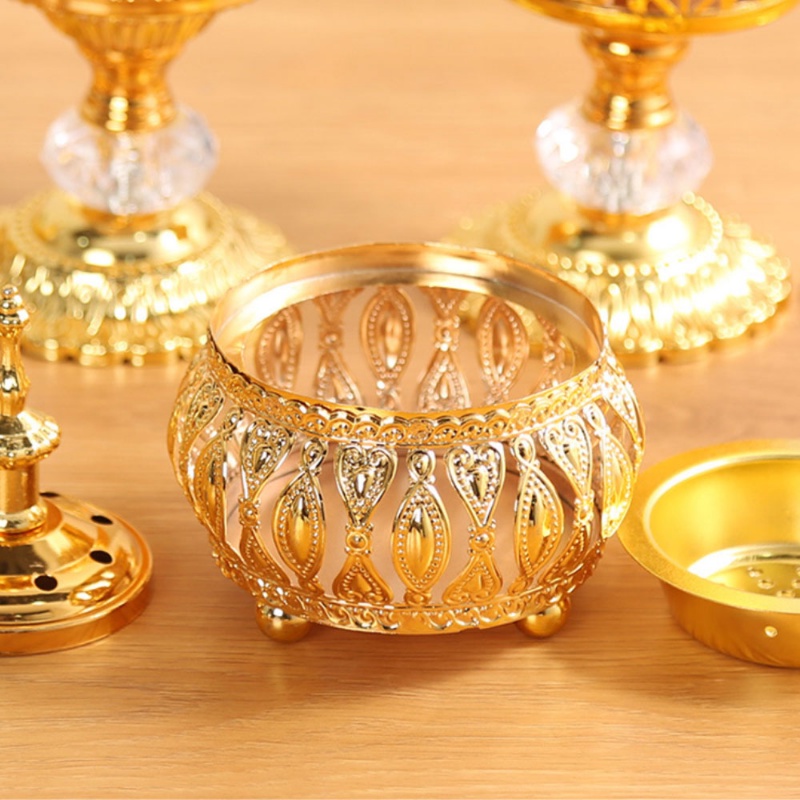 Đế đốt trầm hương bằng kim loại mạ vàng phong cách châu Âu
