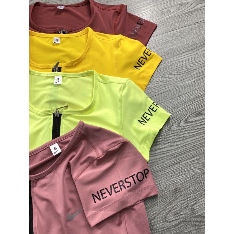 Áo croptop tập gym yoga khóa kéo cao cấp
