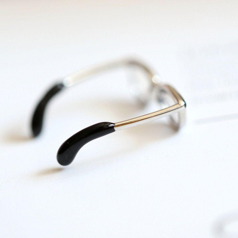 Nhẫn Đồng Tráng Men Hình Mắt Kính Phong Cách Hàn Quốc Dễ Thương