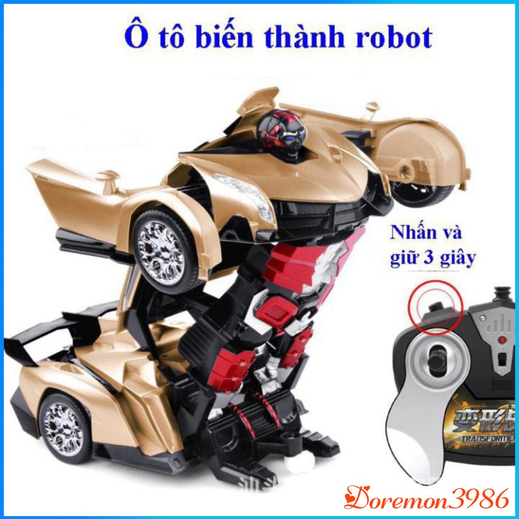 💥[FREESHIP+ CÓ VIDEO]💥Ô tô biến hình thành Robot Transformers - Xe điều khiển từ xa loại to Siêu Hiện Đại Cho Bé💥