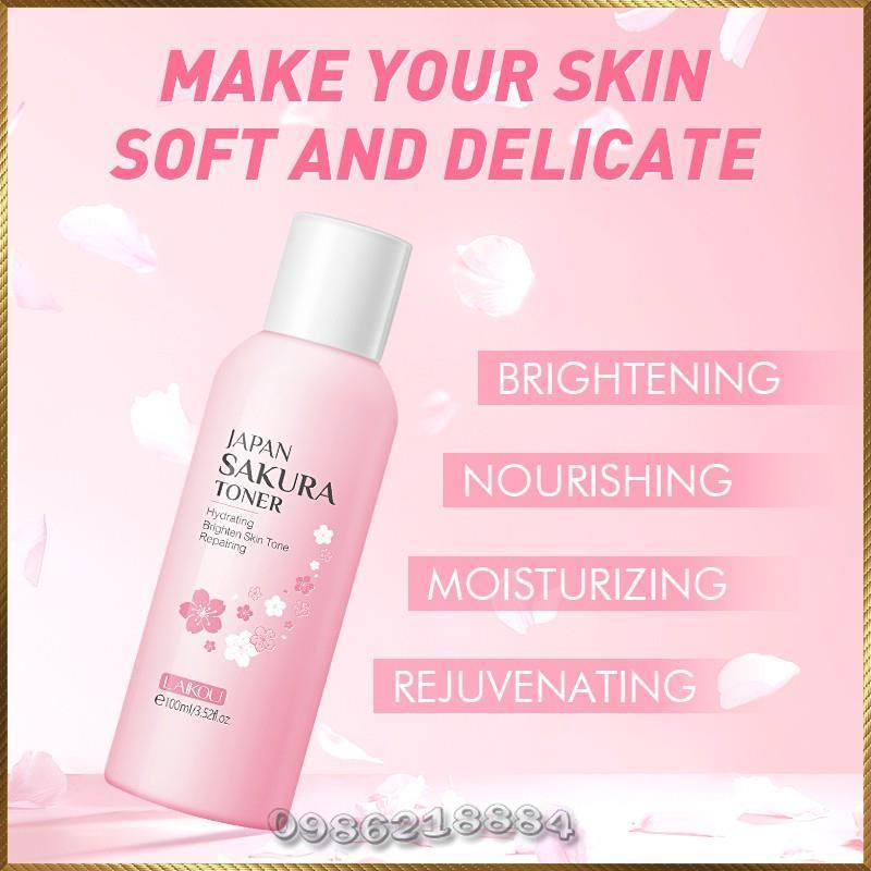 Nước hoa hồng LAIKOU Japan Sakura Toner dưỡng ẩm phục hồi hư tổn trắng hồng da LJS5 | WebRaoVat - webraovat.net.vn