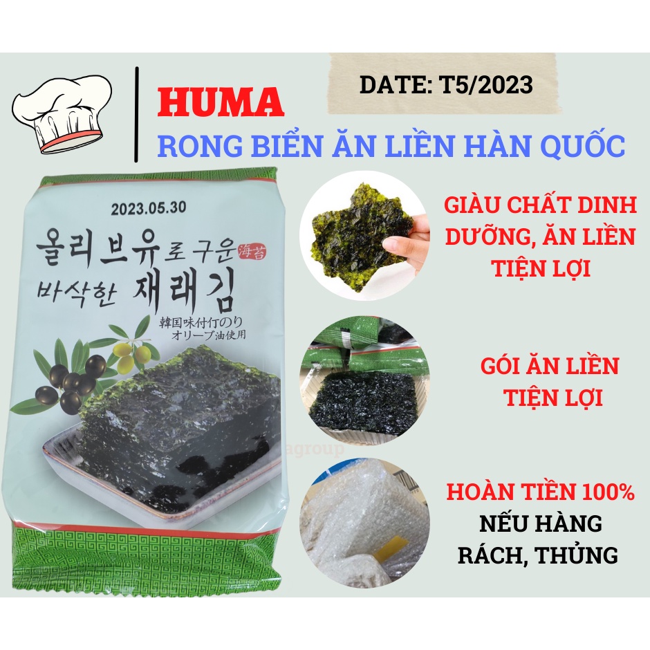 Rong Biển Ăn Liền Hàn Quốc Gói 5g – Lá Kim Ăn Liền Oliu Cho Trẻ Em Và Người lớn - Nhập Khẩu Chính Hãng Hàn Quốc