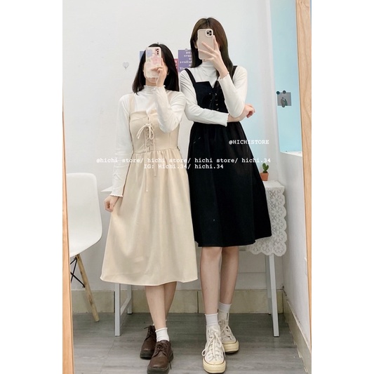 váy yếm mùa đông ẢNH THẬT VIDEO đan dây ngực hichi | BigBuy360 - bigbuy360.vn