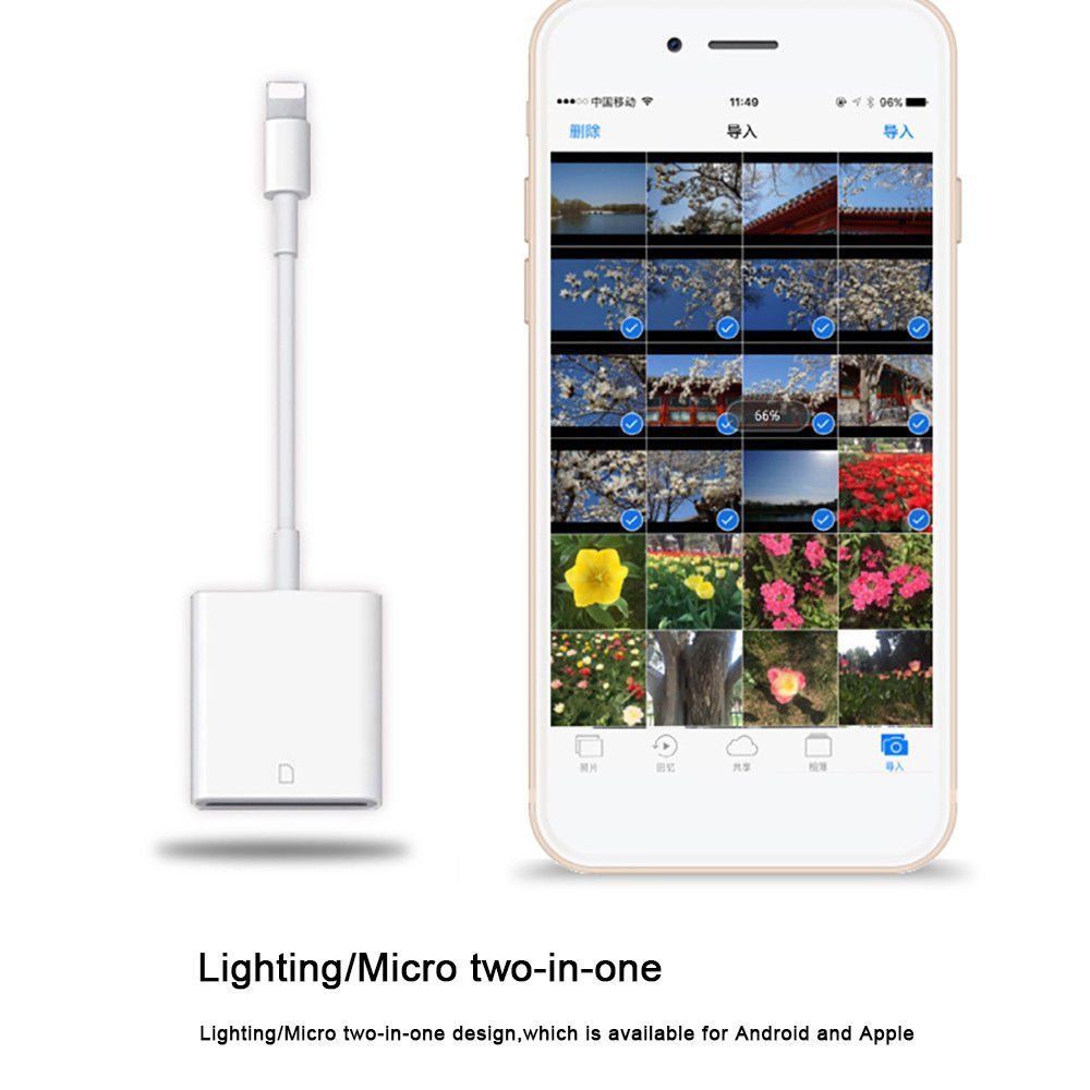 Đầu đọc thẻ cổng Lightning sang thẻ SD máy ảnh OTG cho IOS iPad chất lượng cao