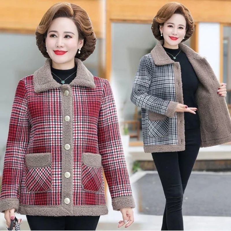 Áo khoác trung niên nữ, áo tặng bà, tặng mẹ siêu ấm