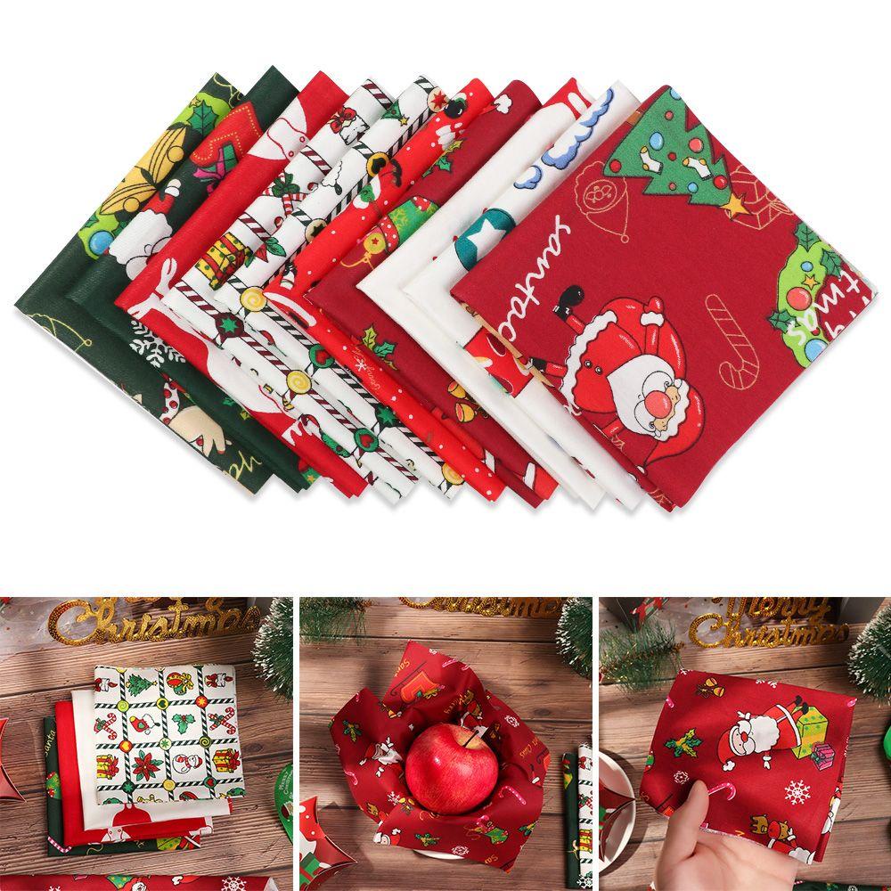 Bộ 10 Miếng Vải Cotton Trang Trí Giáng Sinh