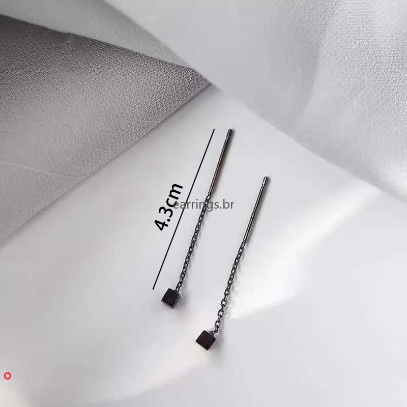 Khuyên tai hình khối lập phương nhỏ tối giản sáng tạo thời trang cho nữ