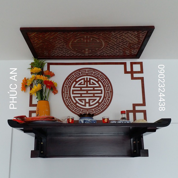 Mẫu bàn thờ treo tường đẹp bàn thờ size 88 - 48 giao đầy đủ y như hình tại Nguyễn Xiển Hà Nội