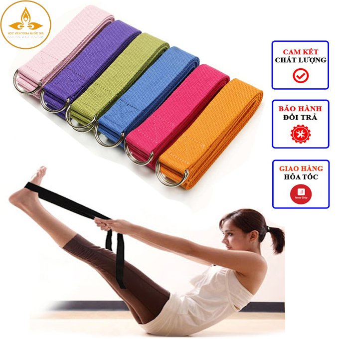 Dây tập yoga cotton 1m8 có móc hỗ trợ tập luyện dụng cụ tập yoga tại nhà