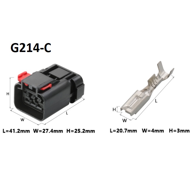 G214-Giắc cắm máy bơm nhiên liệu điện tử 6 lỗ 2.8mm