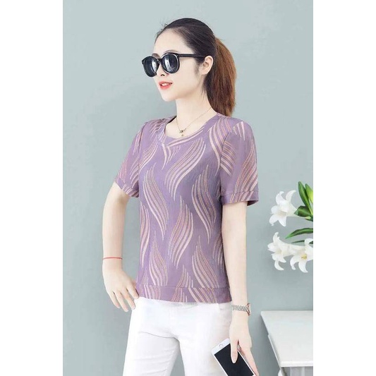 Áo Thun Lụa Lạnh Plus Size Tay Ngắn Đơn Giản Trẻ Trung Dành Cho Nữ