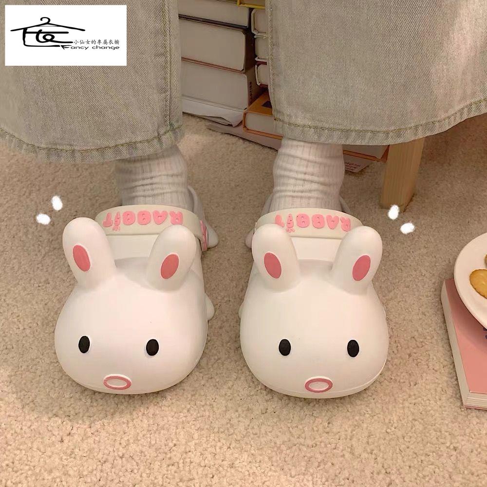 Dép Sandal Đục Lỗ Chống Trượt Hình Thỏ Hoạt Hình Dễ Thương Thời Trang Mùa Hè Cho Nữ