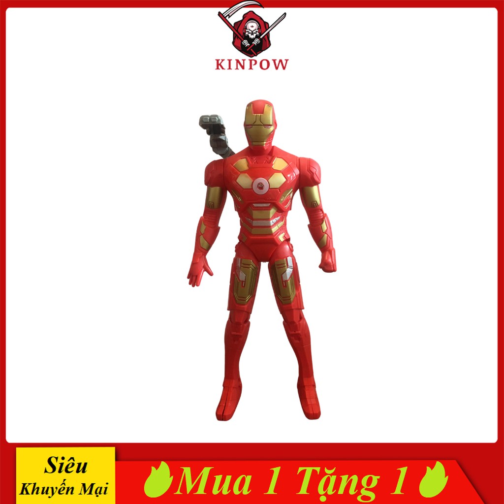 Đồ Chơi Mô Hình IRONMAN KINPOW Cao 27cm Có Đèn Led Sáng Cử Động Khớp Nhựa Cao Cấp