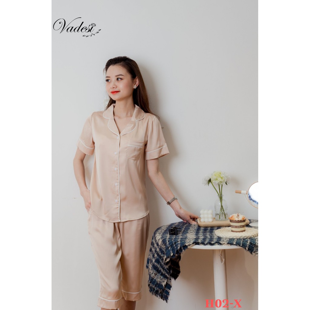 [Chính Hãng]  Bộ Lửng, Pijama Lụa Cao Cấp, Đồ Ngủ Đẹp, Bộ Mặc Nhà Vadesi