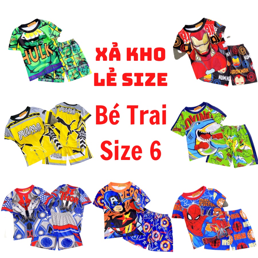 Quần áo bé trai, quần áo trẻ em thun lạnh hoặc cotton in hình siêu đẹp thoáng mát, mềm mịn không phai