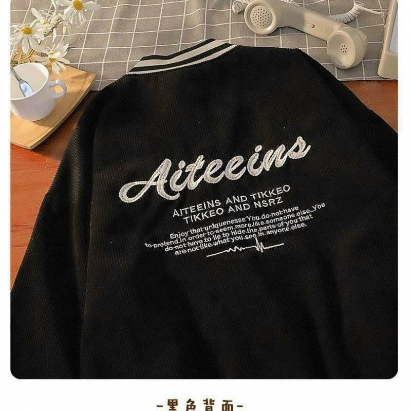 Áo VarsityJacket áo bomber chất nhung tăm nỉ TIKKEO nam nữ khoác ngoài dày dặn form rộng unisex