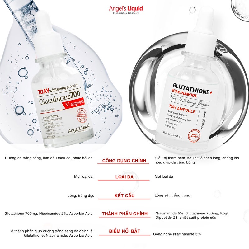 Ampoule Angel's Liquid Dưỡng Sáng Da, Mờ Thâm Nám 30ml