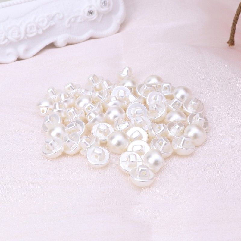 Set 50 hạt nút ngọc trai nhân tạo dùng để trang trí áo quần/đồ thủ công đẹp mắt