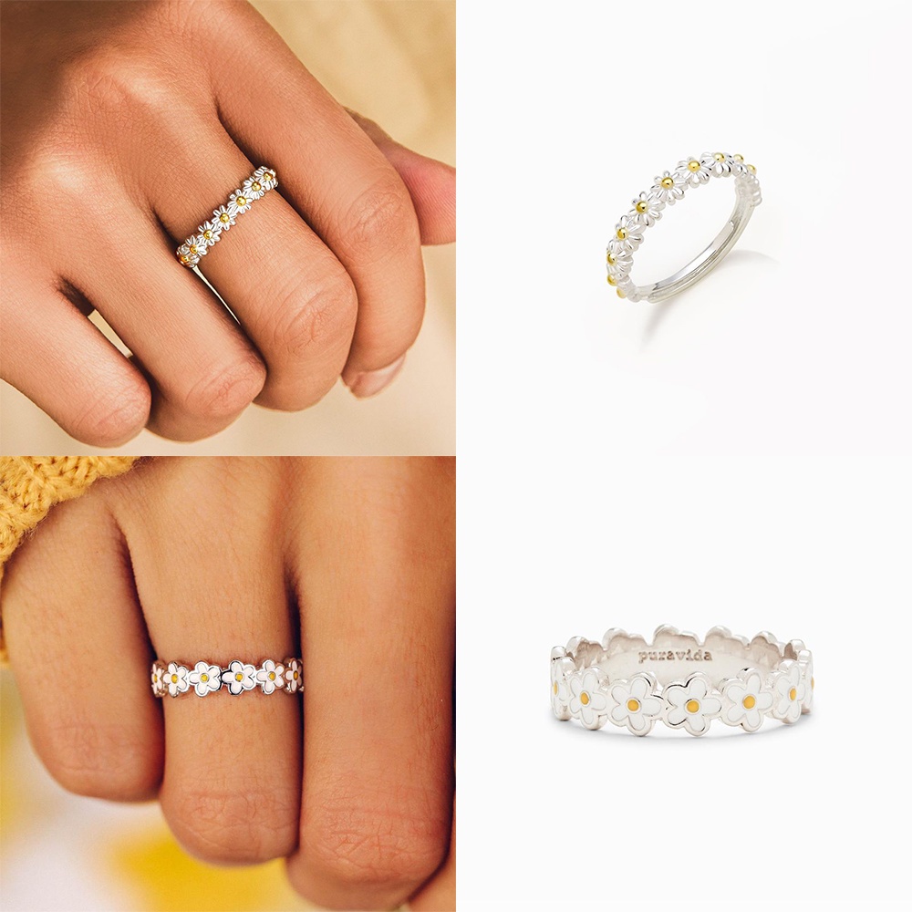Nhẫn Hở Hình Hoa Cúc Đơn Giản Phong Cách Hàn Quốc Có Thể Điều Chỉnh