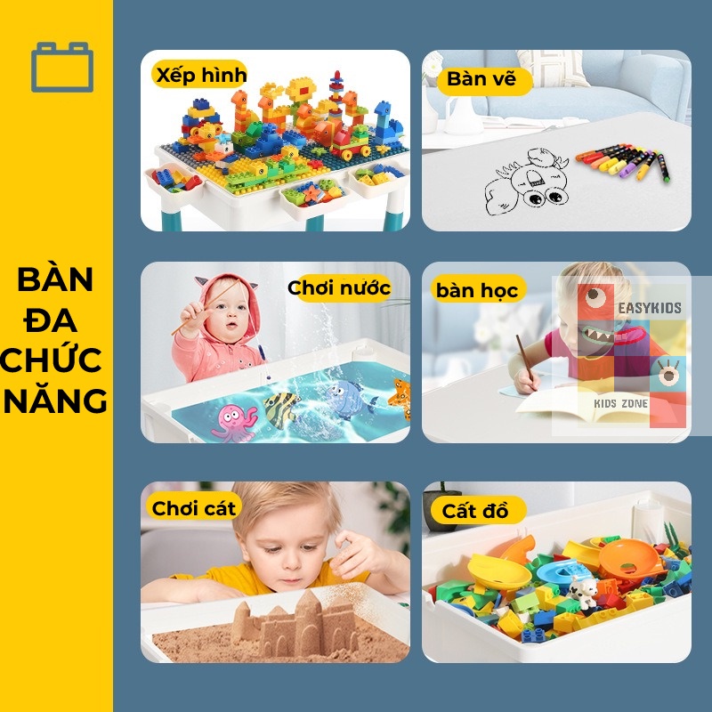 Bàn lego, bàn xếp hình lego cho bé đa chức năng giúp trẻ thông minh và phát triển trí tuệ
