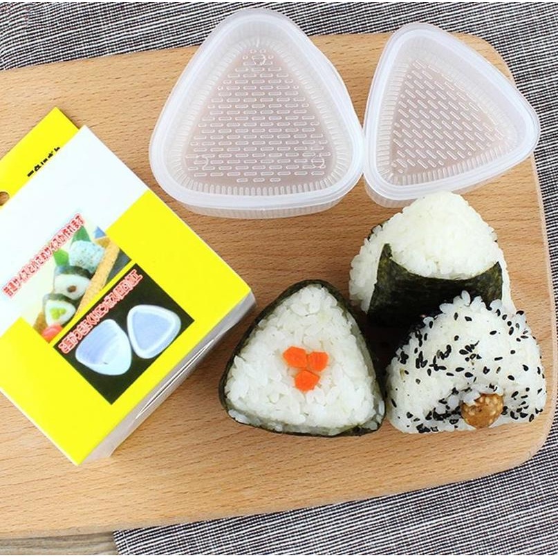 2 Khuôn làm cơm nắm Sushi hình tam giác bằng nhựa DIY