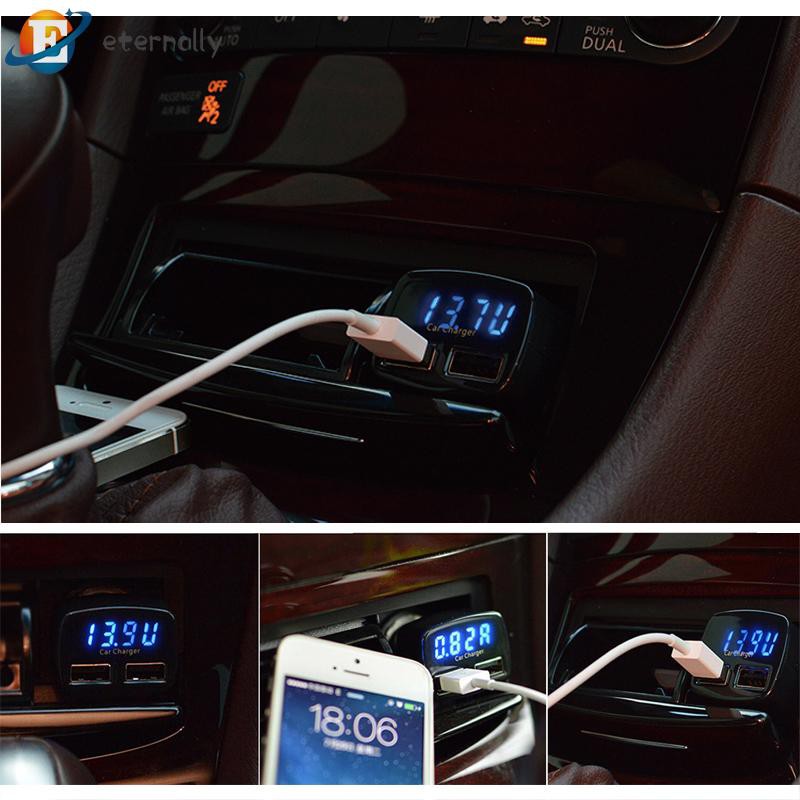 Máy kiểm tra điện áp kiêm sạc xe hơi 4 trong 1 USB 3.1A chất lượng