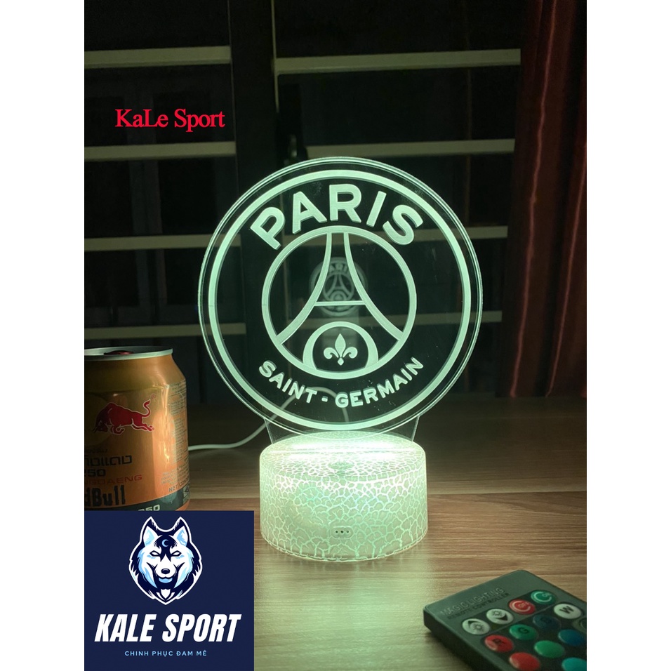 Đèn ngủ 3D CLB bóng đá Paris Saint Germain đế pha lê kèm điều khiển từ xa - Đèn Led 16 màu