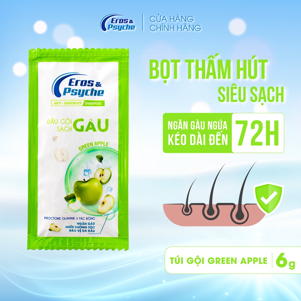 Gội Eros & Psyche sạch gàu hương táo xanh cá tính - 12 Túi