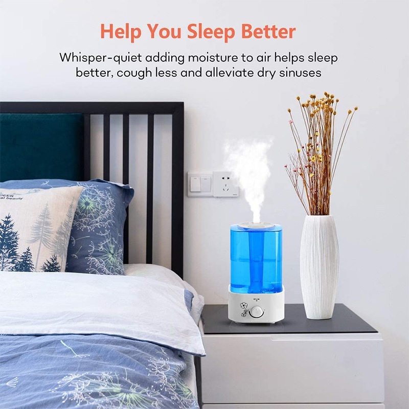 Máy Phun Sương Tạo Độ Ẩm Không Khí 2 Lít Phù Hợp Với Phòng Ngủ / Phòng Khách Phích Cắm US