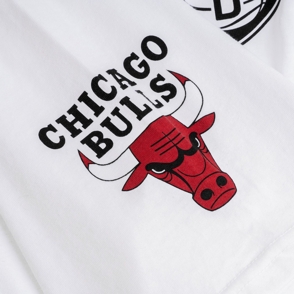 [Unisex] Áo Thun Cotton Chicago.Bulls. Brooklyn.Bnets Trắng Cực Chất