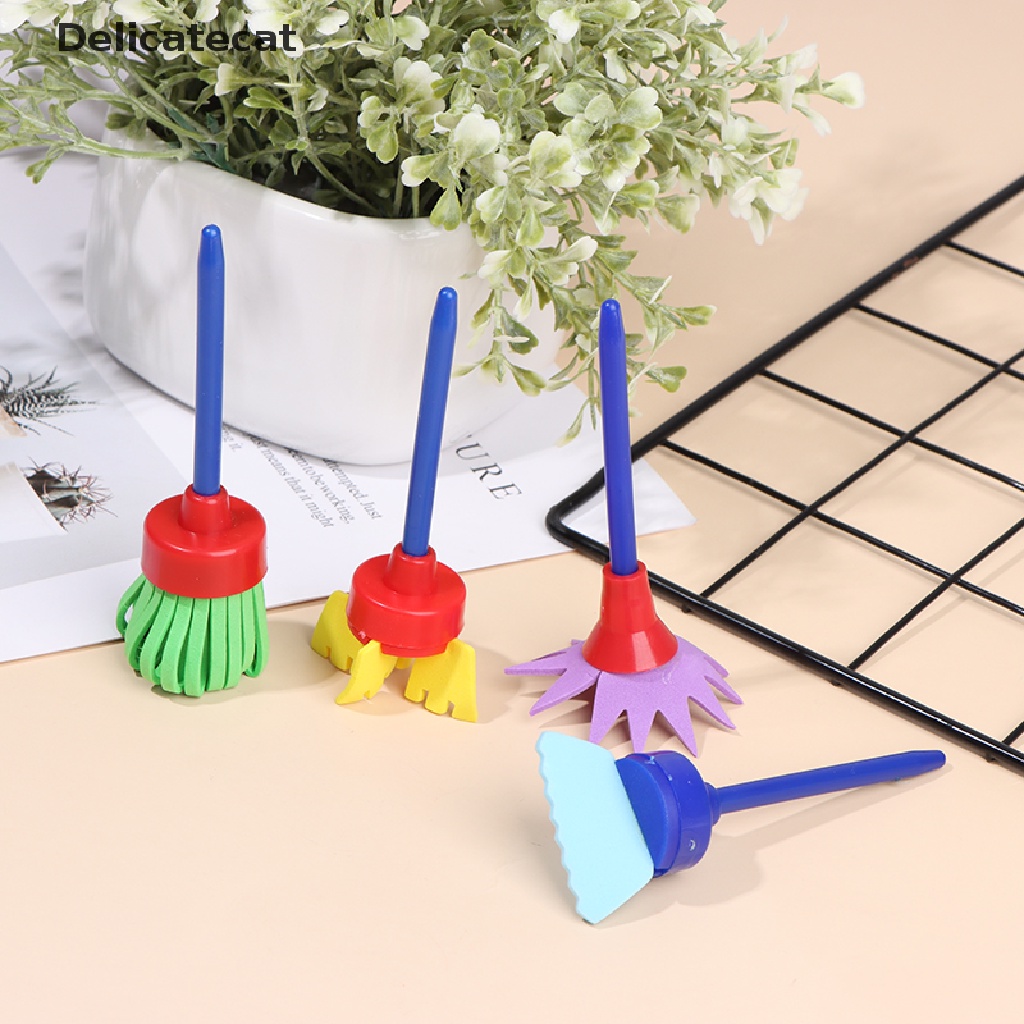 Bộ 4 Cọ Vẽ Tranh Bằng Xốp DIY Sáng Tạo
