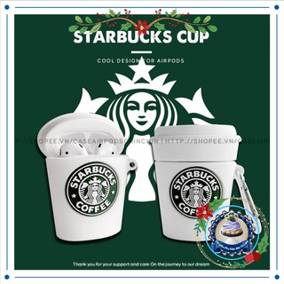 Case Airpods Hình Ly Starbuck Trắng - Cho Airpods 1-2 Siêu Cute Dễ Thương