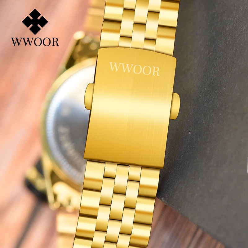 Đồng Hồ Chống Thấm Nước Wwoor Kiểu Dáng Sang Trọng Cho Nam 8886