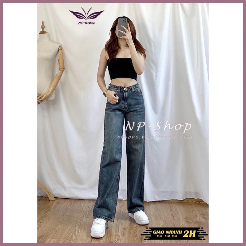 Quần jeans nữ ống rộng culottes form dài kiểu wash Nhipham shop/quần bò nữ/vnxk | BigBuy360 - bigbuy360.vn