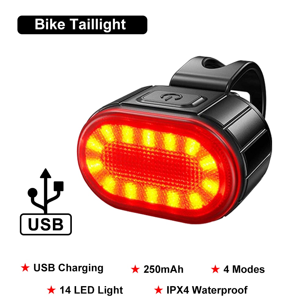 Đèn LED Gắn Phía Trước Xe Đạp Sạc USB Tiện Dụng