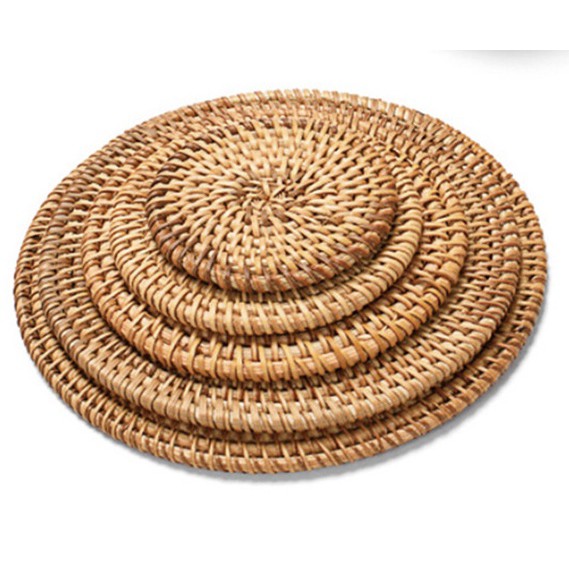 Mảnh lót ly, lót cốc mây tre size từ 8cm...20cm